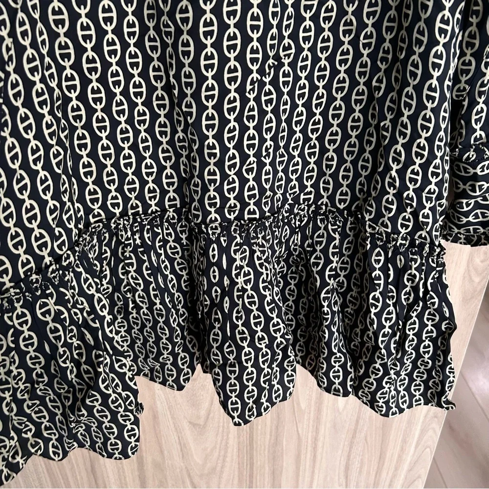 J.Crew Amelia popover shirtdress in chain print Dress Small Long Sleeve like new